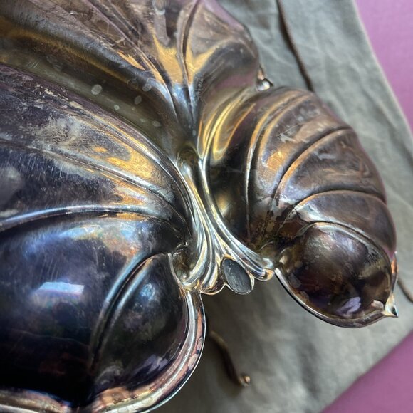 Vtg mcm Crescent Silver Leaf Tray 1950's Limited Edition #11 Bloomingdales - Picture 5 of 12